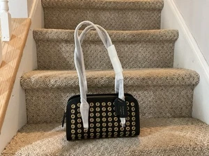 Coach CY926 Swing Zip Bag Grommets Zip Leather Bag Black - Picture 1 of 10