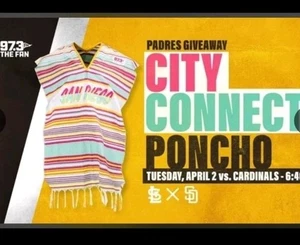 Neu versiegelt Erwachsenengröße San Diego Padres SGA 2024 City Connect Poncho  - Bild 1 von 4