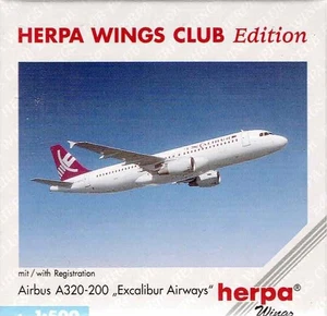 Herpa Club-Edition von 2001 - Airbus A320-200 Excalibur Airways - 501750 - 1:500 - Bild 1 von 4