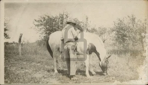 RPPC Man and Horse Real Photo Postcard - Picture 1 of 5