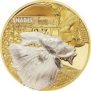 Cook Islands 2016 5$ Shades of Nature - Fighting Fish 25g Silver Coin - Imagen 1 de 4