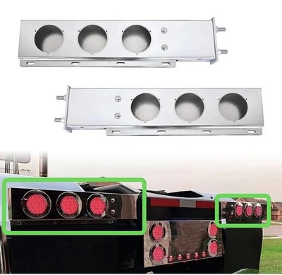 "Perchas de guardabarros para semirremolques 1 par de alta resistencia con luces cortadas 2,5""" Foto 1 de 4