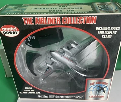 TWA Boeing 307 Stratoliner Airplane w/ Stand 5803 NIB - Image 1 of 4