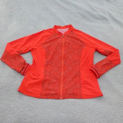 Jaqueta Coolibar Feminina XL Zíper Completo Vermelha UPF 50 Manga Longa Golfe Externo - Imagem 1 de 4