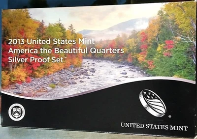 2013 America The Beautiful  Quarters Silver  Proof Set - Box & COA Included - Image 1 of 4