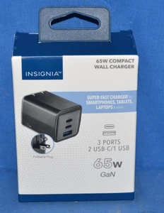 Insignia- 65W 3-Port USB-C/USB Wall Charger for Smartphones - Picture 1 of 2