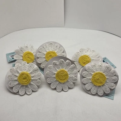 Anillos servilleta girasol margarita blanca hobby lobby decoración de mesa 3,5" diámetro Foto 1 de 3