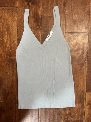 Double Zero Women's V-Neck Sky Blue Tank Top Size: Medium - Image 1 of 4