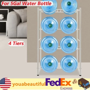 Porta jarra de agua de 5 galones 4 niveles 8 jarra botella de agua estante de almacenamiento resistente - Imagen 1 de 20