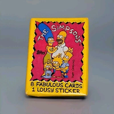 (1) 1990 Topps The Simpsons Wax Pack SEALED Nice! - Image 1 of 2