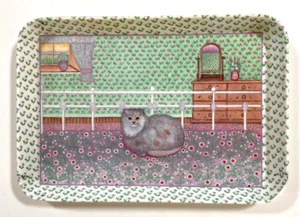 Medplus R2S Monza Small Serving Dish 6'' X 8" Made Italy Melamine, Cat in Room - Imagen 1 de 8