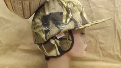 Vtg NEW Realtree Wetlands Camo DU Ducks Unlimited Hat Ear Flaps Gortex Lined LRG - Image 1 of 4