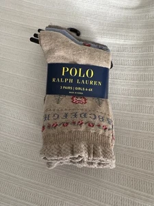 Polo Ralph Lauren Flowers Floral ABC Girls Socks Size 4-6X - Picture 1 of 5