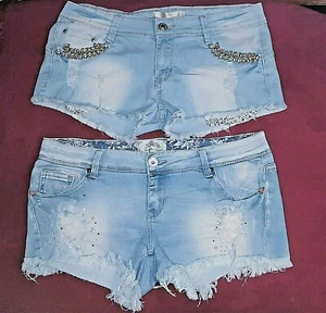 2 x Kurze Jeanshosen von LAULIA und SIMPLY CHIC für Mädchen/Damen Gr 42 hellblau - Bild 1 von 12