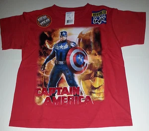 Boys Kids Marvel Captain America Steve Rogers Red TShirt Short Sleeve Med 8 NWT - Picture 1 of 6