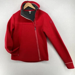 BENCH Jacket Womens L Asymmetrical Full Zip Fleece Lined Activewear Outdoor Red - Picture 1 of 16