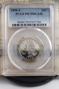 1998-S Washington Proof Quarter - PCGS PR70DCAM - Top Grade - Nice! 1769 - Picture 1 of 6