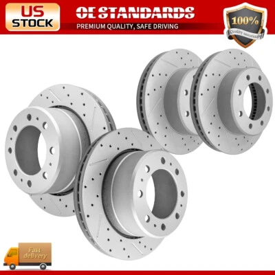 Rotores de freio a disco dianteiros traseiros perfurados com fenda para Ram 2500 3500 2011 - 2022 - Imagem 1 de 4