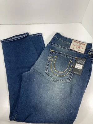 True Religion Geno No Flap Super T Jeans Men 42X32 Blue Denim Relaxed Slim NWT - Image 1 of 4