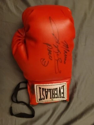 Sugar Ray Leonard multi SIGNED Everlast Full Size Boxing Glove  - Image 1 of 4