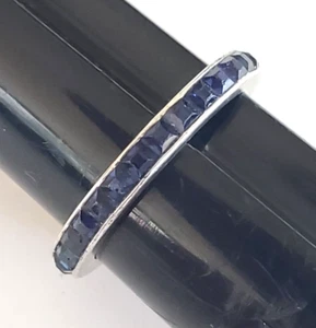 Sterling JD Schlang Saphir Strass Kanal Band Ring Gr. 5 fehlende Steine - Bild 1 von 8