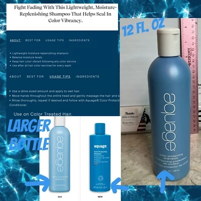 Champú protector de color AQUAGE 12 OZ lavado ligero reponedor de humedad Foto 1 de 4