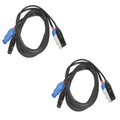 2 cables PowerCon y DMX de doble enlace de 3 pines cables de puente de extensión de 3 pies 14 AWG Foto 1 de 3