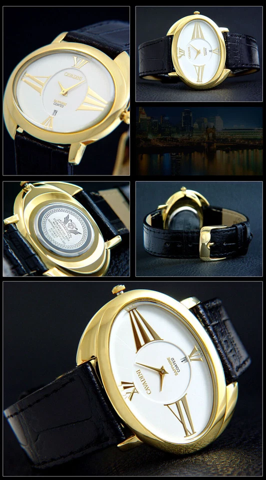 schöne ovale CAVADINI Damenuhr Sapphire coated glass CV-1011 - Bild 1 von 1