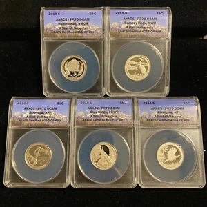 2015 S ANACS PF70 Proof Set National Park Quarter Dollars PR70 First Strike - Picture 1 of 2