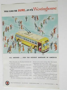 1950 Westinghouse advertisement, ELECTRIC TROLLEY Bus, street car - Picture 1 of 3