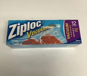 Ziploc Vacuum Bag Refills Quart Size Freezer 12 Bags For Use W/Pump FREE SHIPPIN - Picture 1 of 3