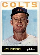 1964 Topps Baseball Ken Johnson Houston Colt .45s #158