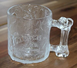 🦴 Tazza Flintstones McDonald’s Pre-Alba 1993 - Vetro Smerigliato - Promo Film - Foto 1 di 6