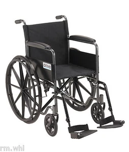 Silla de ruedas plegable Silver Sport 1 brazos completos y reposapiés extraíble Drive Medical - Imagen 1 de 1