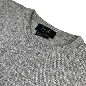 VTG NEW Pringle Men’s 100% Lambswool Crewneck Sweater Gray • Scotland • Size 46 - Picture 1 of 7
