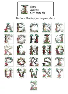 30 Adressetiketten Alphabet Bäume Dschungeltiere (halb 2) - Bild 1 von 3