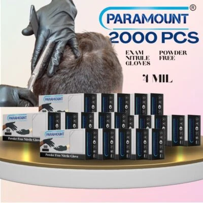 Guantes de nitrilo de examen desechables negros PARAMOUNT® sin polvo 4 mil 2000 piezas Foto 1 de 4