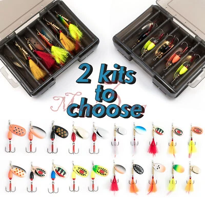 Kit de 10 señuelos de pesca pintados Spinnerbait Indiana Blades Hardbait trucha lubina  Foto 1 de 4