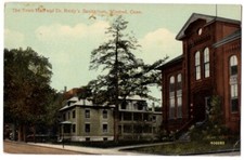 092720 TOWN HALL AND DR REIDY'S SANITARIUM VINTAGE WINSTED CT POSTCARD 1914