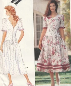 Butterick 4827 Pattern Dress Day Casual Vintage 1990 Size 6 Cut - Picture 1 of 5