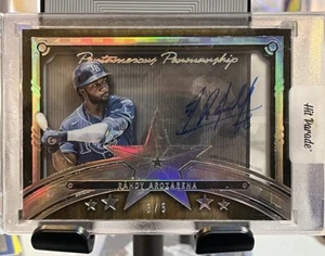 RANDY AROZARENA 2022 TOPPS FIVE STAR TRASPARENTE PENTAMEROUS PENMANSHIP AUTO #/5 - Foto 1 di 2
