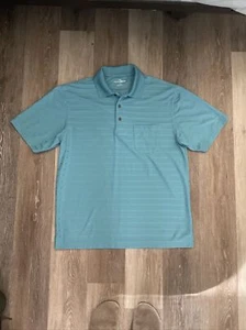 Grand Slam Performance blau gestreiftes Golf-Poloshirt für Herren S/S Kragen Größe L - Bild 1 von 6