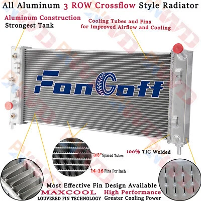 3 Row Aluminum Radiator For 2006-2011 Chevy Impala / 05-08 Buick LaCrosse - Image 1 of 4