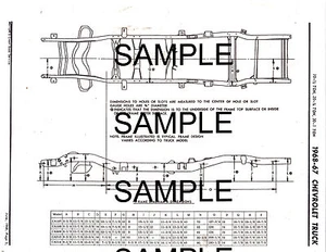 1967 1968 CHEVROLET TRUCKS 1/2 3/4 1 TON FRAME DIMENSIONS CHART DIAGRAM 6166BKM2 - Picture 1 of 1