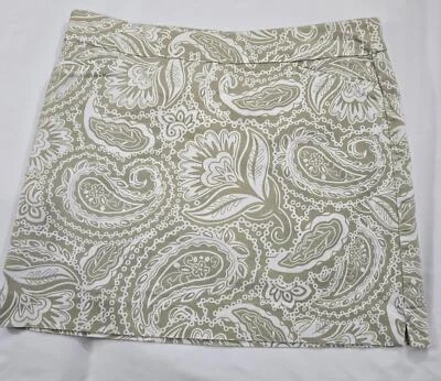 Croft & Barrow Elegante Diseño Paisley Blanco Beige Talla 12 Pantalón Corto Elástico Foto 1 de 4
