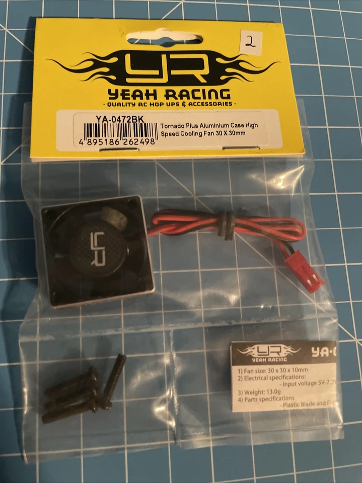 Yeah Racing 30x30x10mm Aluminum Tornado Plus High Speed Cooling Fan YA-0472BK - Image 1 of 1