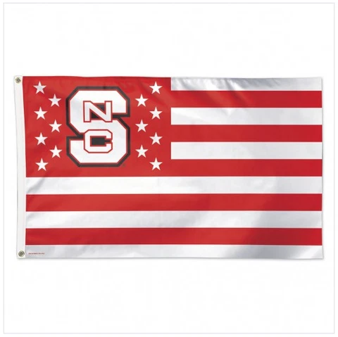 North Carolina State Stars and Stripes NCAA Flag - Deluxe 3' X 5' NC State Cover