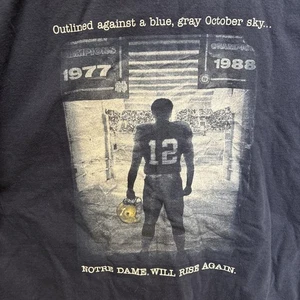 Notre Dame Irish Football The Shirt 2008 T-Shirt Large Blue Wake Up The Echoes - Picture 1 of 9