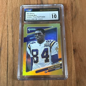 2021 Panini Donruss #128 Press Proof Randy Moss Premium Gold SP Variation CSG 10 - Bild 1 von 2
