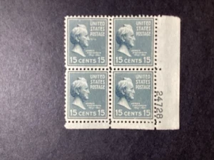 United States Stamps 1938-51 Presidential #820 Buchanan MNH Plate# Block of 4 - Picture 1 of 1